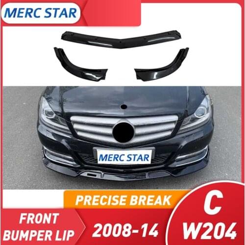3 pçs w204 amortecedor do carro lábio dianteiro splitter spoiler difusor protetor capa guarnição para para w204 2008-2014