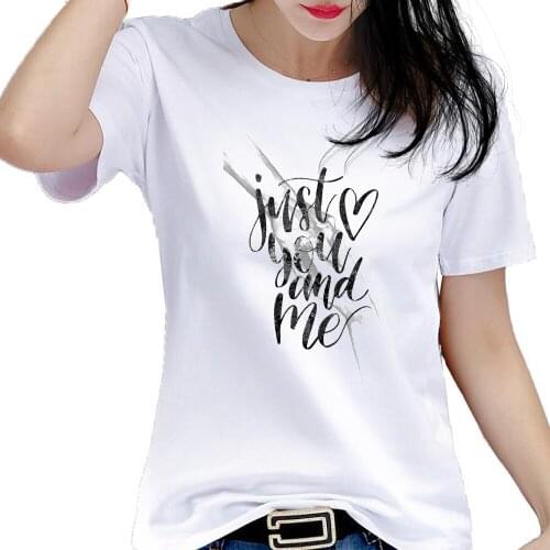 Women T Shirt - Nordic Modern Abstract Black and White Style Sweet Love Minimalist Print Summer Clothing LOVE Quotes Streetwear