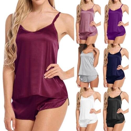 Women Pajama Sets Girl Silk Satin Pyjama Sleepwear Nightwear Loungewear Homewear Solid Comfortable Soft High Quality