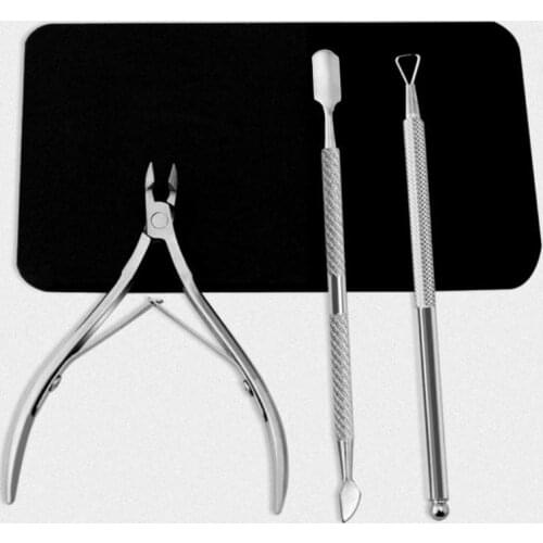 1/2/3PCS Nail Cuticle Nipper Stainless Steel Dead Skin Remover Dual-end Pusher Dual-end Function Nail Manicure Pedicure Tools
