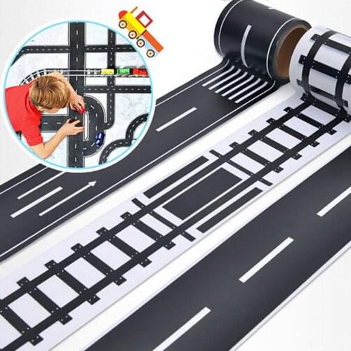 1Pcs 5m Railway Train Curve Design Paper Washi Tape Road Traffic Adhesive Tape DIY Scrapbooking Sticker Label Masking Tape