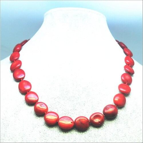 Choker coral necklace coral beads strings size 10mm 14mm necklace length 17.5 inches for women garments wearing