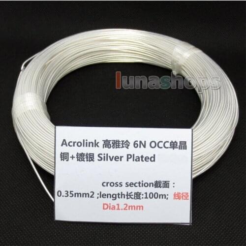 10m Acrolink Silver Plated 6N OCC Signal Wire Cable 0.35mm2 Dia:1.2mm For DIY LN004379