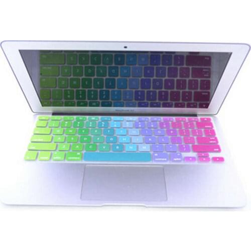 10 X Dazzle Color rainbow Silicone Laptop keyboard Skin Protector Cover film Guard for Apple Macbook Pro Air Retina 13 15 17