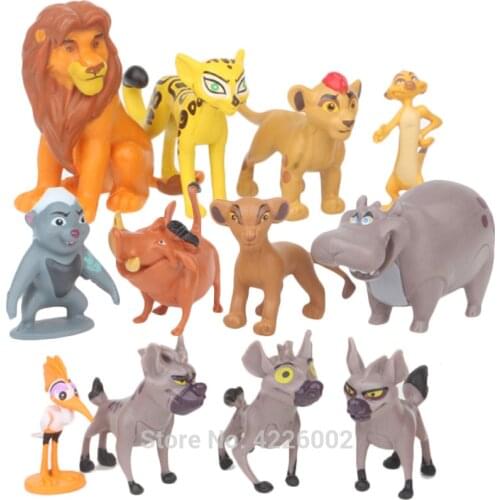 12pcs Cartoon The Lion Guard King Kion Simba PVC Action Figure Bunga Beshte Fuli Ono Figurines Doll Kids Toys Children Boys Gift
