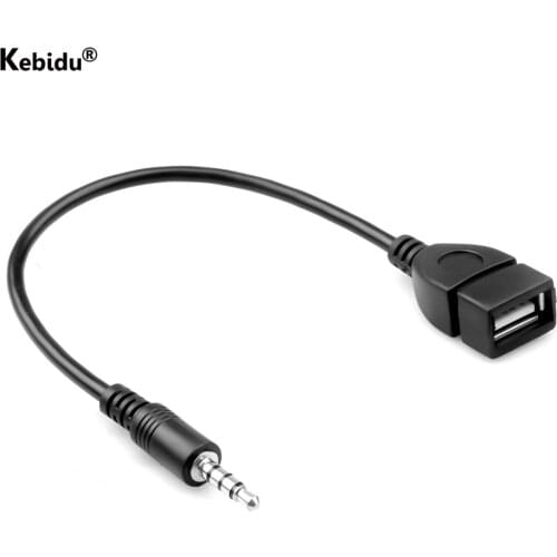 3.5mm Audio AUX Jack to USB 2.0 Type A OTG Converter Male To Female Adapter Cable for Car MP3