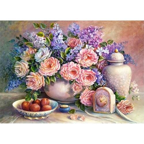 5D DIY desktop stilllife decoration vase flowers Diamond Painting Cross Stitch Full filled New ecorative Mosaic Embroidery