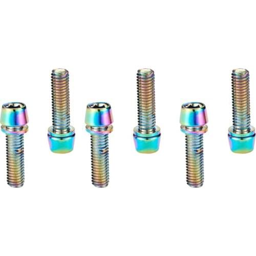 6pcs Titanium Plated Colored Screws Bolts M5*18mm for Mountain Bike Handlebar винт м5 6