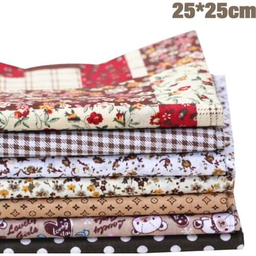 7 PCS DIY Cotton Fabric Cloth 10"(25cm) x 10",20"(50cm) x 20" for Patchwork, Sewing Tissue to Patchwork,Quilting Squares Bundles