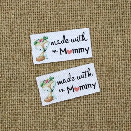 80 piece Custom logo labels, Name iron on label, Custom Clothing tags, Organic Cotton Labels(YT229)