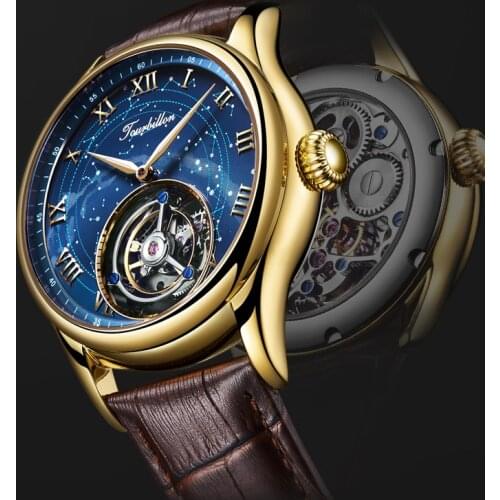 Aesop Mens Tourbillon Skeleton Mechanical Watches Sapphire Watch Tourbillon Flying Roating Watch For Men Luxury Store Casual