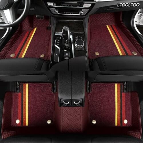 LIGOLIGO Custom car floor mats For Citroen DS DS3 DS4 DS5 DS6 DS7 DS4S DS5LS For Dodge Journey auto Double foot mats