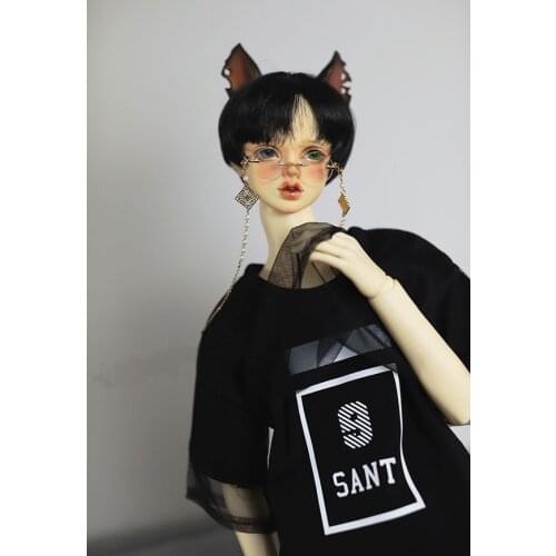 BJD clothes mesh stitching shirts fake two-piece printed double-layer T-shirt for 1/3 BJD SD17 SSDF doll accessories