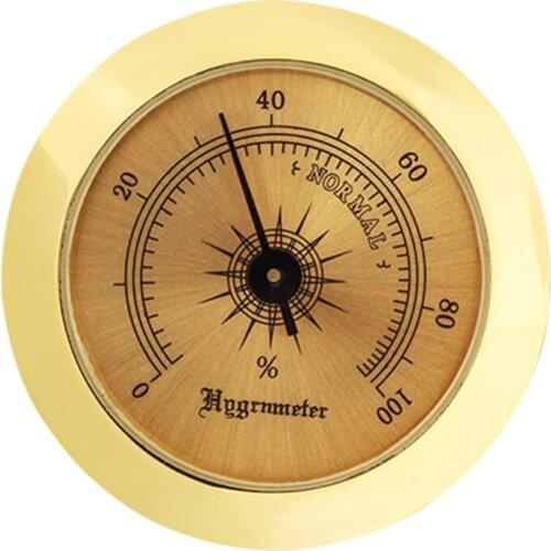 50mm Mini Household Guitar Case Cigar Hygrometer Cigar Hygrometer High Precision Moisture Meter Tobacco Humidor K0AB