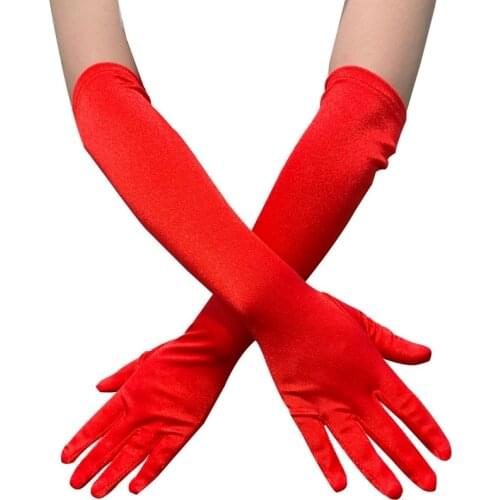 Black Opera Gloves for Women Long Ballroom Formal Dress Glove Stretch Soft Classic Satin Evening Party Green Gloves Gant Mariage