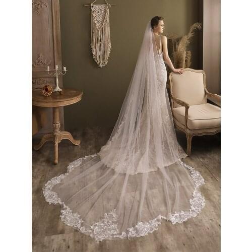 European And American Wavy Lace Bride Big Veil Super Fairy Long Tail Church Trip Shoot Wedding Headdress