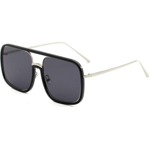 JULI Oversized Square Sunglasses Women Men Luxury Double Bridge Frame Translucent Sun Glasses Female Oculos De Sol 6029