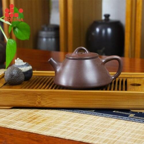 BOERNA Nixing Pottery teapot environmental friendly material hand - carved flowers exquisite Gift first choice 110-150ml teapot