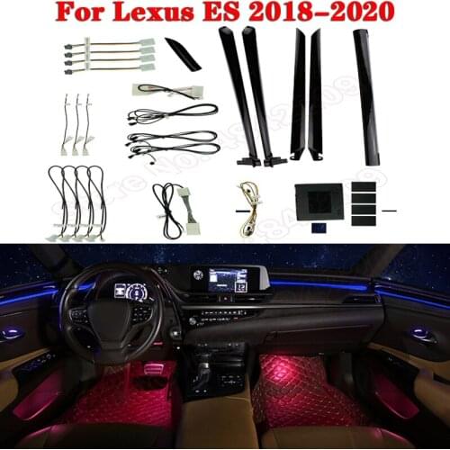 For Lexus ES 2018-2020 Ambient Light Set Original Car Button Control Decorative LED 64 colors Atmosphere Lamp illuminated Strip