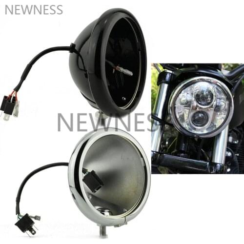 5.75 inch Round Headlight Housing Bucket for Harley FXWG 5 3/4'' 40W High Low beam projector headlights Headlamp Housing