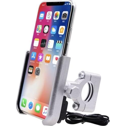 LMoDri Motorcycle Mountain Handlebar Phone Holder Aluminum Adjustable Motorbike Rearview Mirror 4-6.5 inch Cellphone Mount