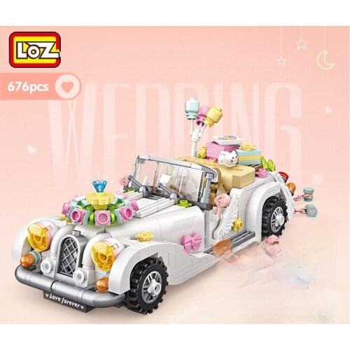 LOZ MINI bloquesde ladrillo Wedding Car Building Blocks Creative Diy girls boys gift small toy heilicopter/radio/tank/Brinquedos