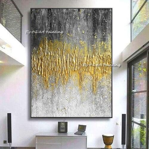 Best original Hand Painted Gary Gold Painting Modern abstract painting hand painted oil painting wall art abstract textured art