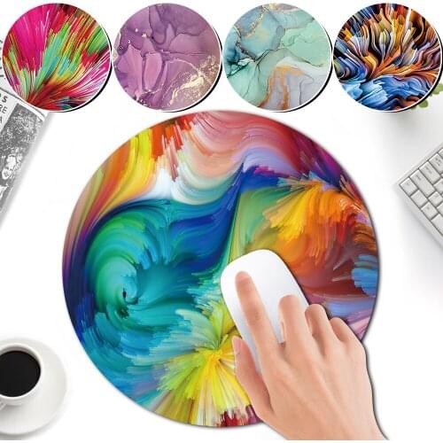 Small Mouse Pad Watercolor Office Game Pu Leather Mousepad Pc Gamer Carpet Keyboard Mat Gaming Accessories Deskmat Mice