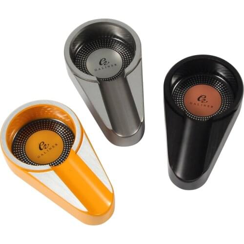 GALINER Metal Cigar Ashtray Travel 1 Ash Slot Mini Pocket Outdoor Ashtray Car Pocket Cigarette Ash Tray Fit COHIBA Cigar