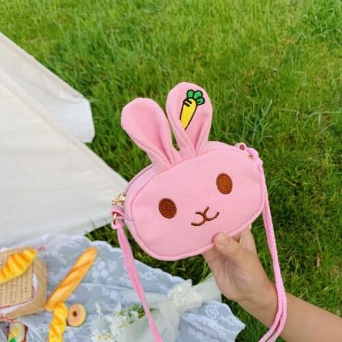 Lovely Childrens Rabbit Small Crossbody Bags Fashion Baby Girls Mini Shoulder Bag Cute Princess Kids Wallet Coin Purse Handbags