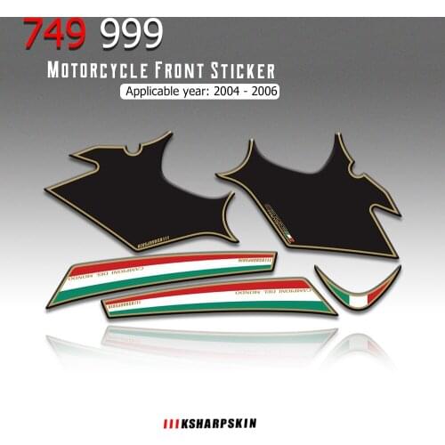 Motorcycle Front Fairing Sticker 3D Gel Protector Number Board moto decals for Ducati 749 999 2004-2006 MOTO 3D Gel Stickers