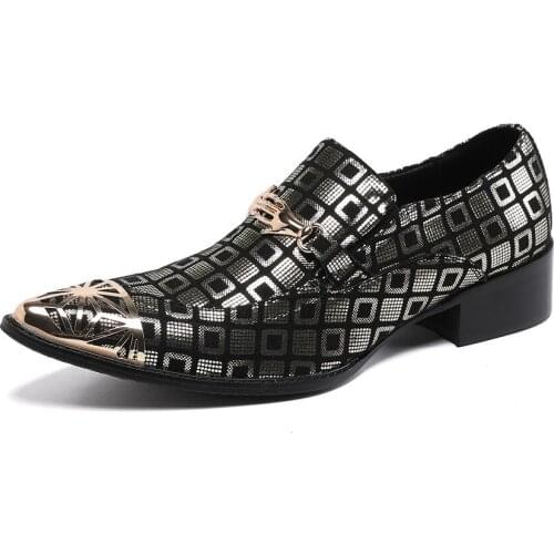 Summer Casual New Mens Classic Fashion Shoes Personality Lattice Pointed Cowhide Leather Lazy Low-top Mens Shoes