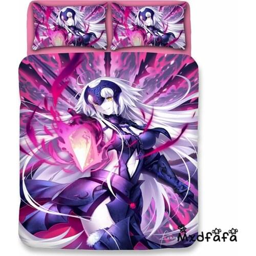 Mxdfafa Anime Fate Grand Order Duvet Cover Sets 3D Bedding Set Comforter Bedding Set with 1 Duvet Cover and 2 Pillowcases