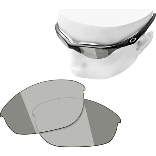 OOWLIT Polarized Replacement Lenses of Gray Photochromic for-Oakley Half Jacket Sunglasses
