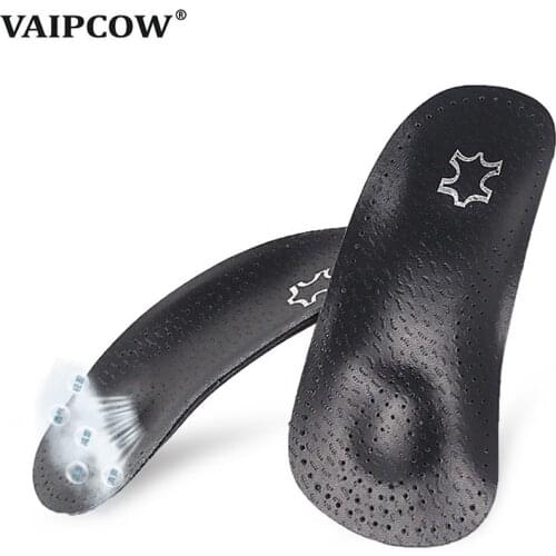 3/4 length Leather orthotic insole for Flat Feet Arch Support orthopedic shoes sole Insoles for feet men and women foot care