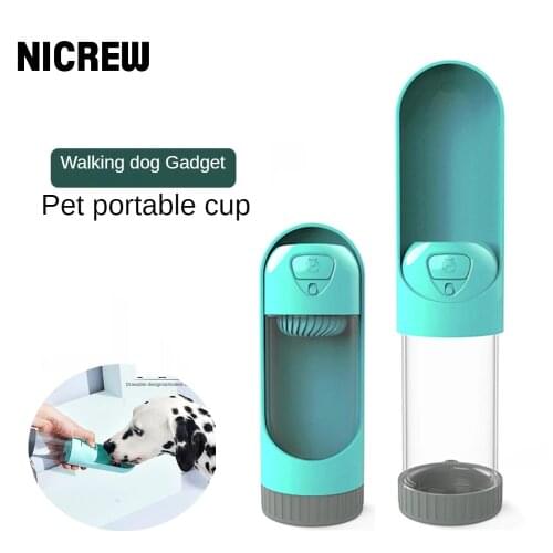NICREW Pet Drinking Fountain Outdoor Drinking Cup with Activated Carbon Filter Portable Pet Drink Bottle For Small Large Dogs