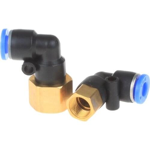 PLF" Hose OD 4-12mm - Internal Thread M5'' 1/8'' 1/4'' 3/8'' 1/2'' Pneumatic Female Elbow Connector Tube Air Push In Fitting