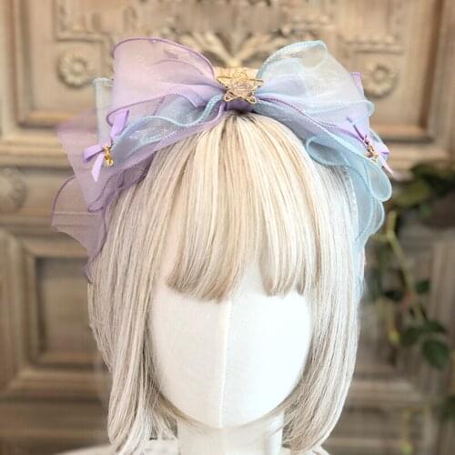 Handwork Daily Fairy Japanese Girls KC Headband Sweet Lolita Female Nice Lace Bow Headwear Cosplay Hair band Hairpin Accessories