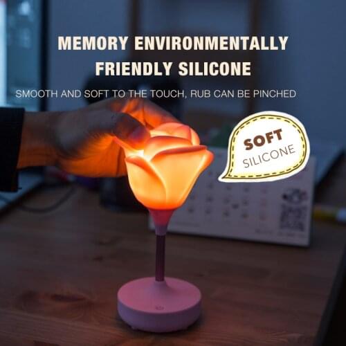 Bedroom Bedside Childrens Light Touch Night Light Rose Atmosphere Usb Charge Eye-Protector Table Lamp Girl Interior Decor Gift
