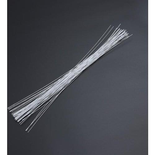 50pcs Handmade DIY Rose Flower Branch Rod Packing Wire White Floral Wire Stem Handmade Artificial Flower Arrangement Supplies