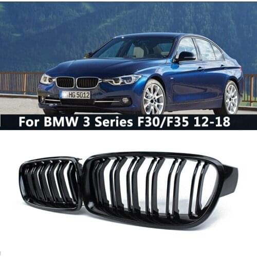 Car Front Bumper Kidney Grille For BMW 3-Series F30 F31 F35 2012-2018 Gloss Black Racing Grills Car Accessories High Quality ABS