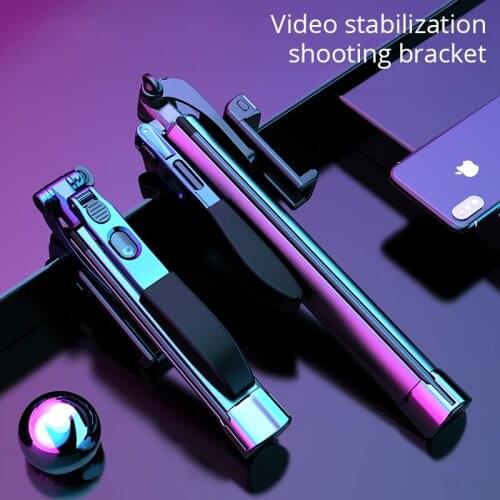 Selfie Stick Tripod Video Stabilizer Shooting Bracket Wireless Bluetooth Foldable with Led Fill light For iPhone Xiaomi Huawei