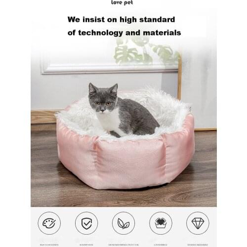 Detachable Pet Cat Bed Cozy Dog House Removable Waterproof Mat Cave Soft Kennel Bed Warm Plush Nest Sofa Cushion Sleeping Bag