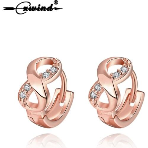 Cxwind Fashion AAA CZ Element Infinity Hoop Earrings For Women Wholesale Minimalist Sexy Ear Earring Jewelry Brincos