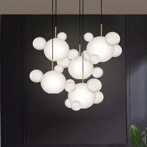 Modern Glass Ball Led Pendant Lights Lighting Living Dining Room Led Pendant Lamp Shop Bar Decor Hanging Light Fixture Luminaire