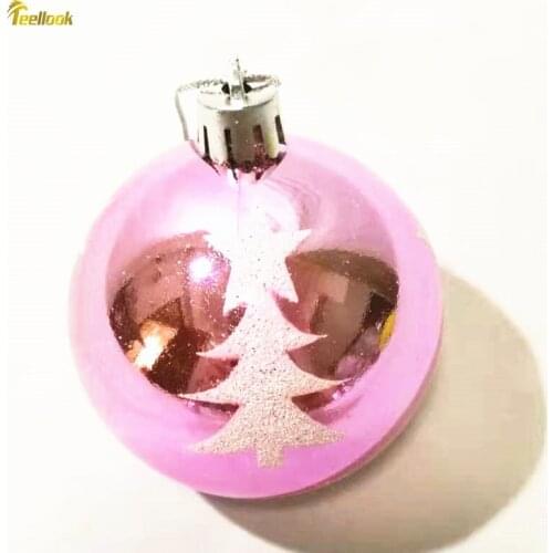 Teellook 5pcs 6cm painted Christmas ball Christmas tree decoration Christmas Hotel Mall home decorations