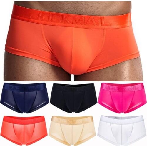 Sexy Men Underwear Boxer Shorts Ice Silk U Convex Soft Sexy Kilot Male Mens Underpants Cueca Boxer Homme Slips Gay Underwear