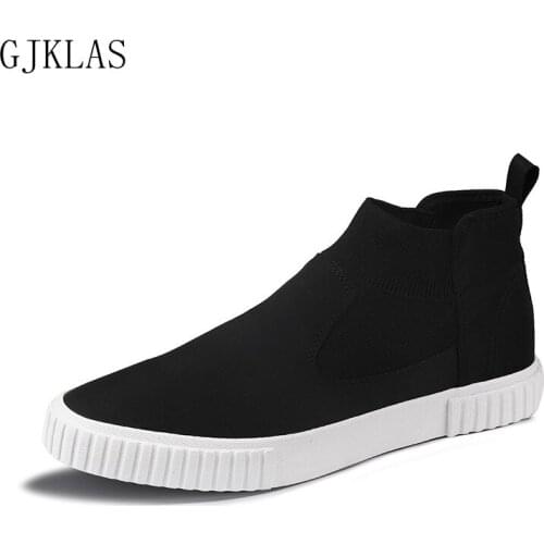 Men Classic Canvas Shoes Casual High Top Sneakers Mens Lazy Shoes Moccasin Men Slip on Loafer Washed Denim Casual Flat Loafers