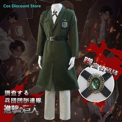 STOCK Attack On Titan Scout Regiment Scout Legion Officer Coat Animation Full Cosplay Mens Wear