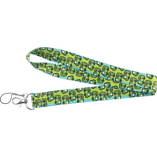 ZF2096 1pcs Green Bus Creative Lanyard Badge ID Lanyards Mobile Phone Rope Key Lanyard Neck Straps Accessories